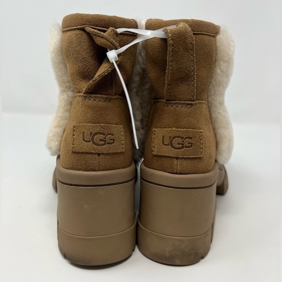 UGG Brooklyn Sunburst heeled sheepskin boot in chestnut size 6.5 - Picture 5 of 7